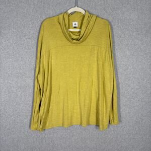 CAbi Top Medium Tunic Ease Soft Lagenlook Flowy Slouchie‎ Lounge Chartreuse 4193